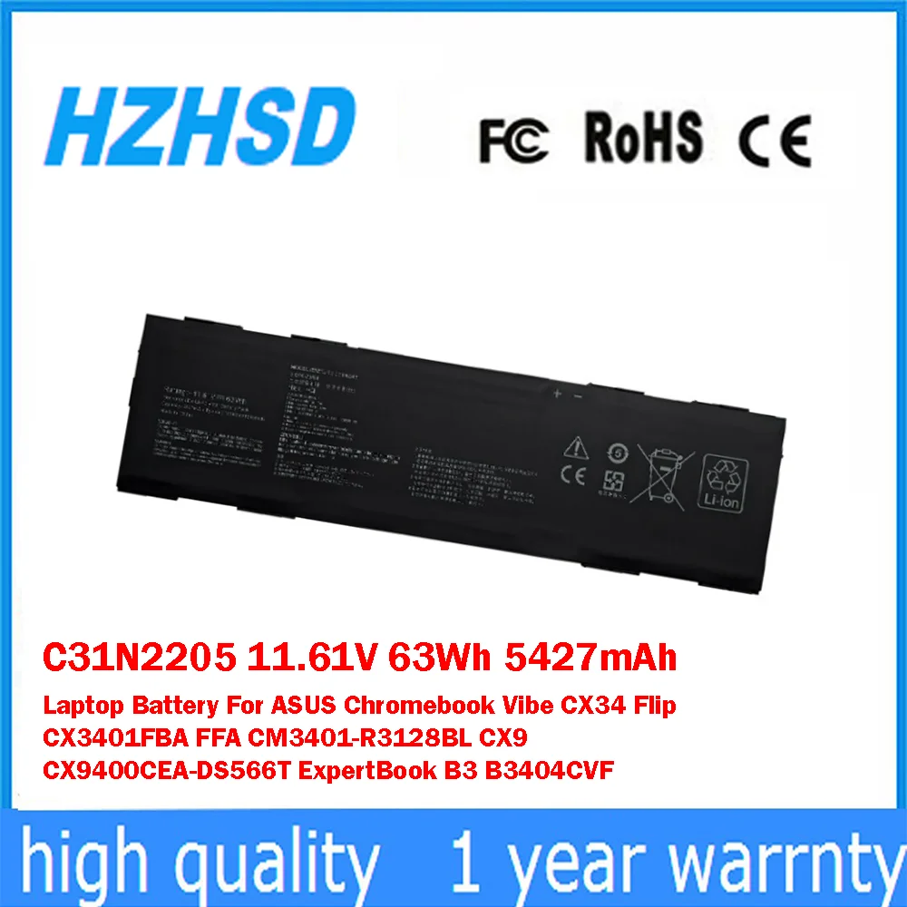 C31N2205 11,61 V 63Wh 5427mAh batería del ordenador portátil para ASUS Chromebook Vibe CX34 Flip CX3401FBA FFA CM3401-R3128BL CX9 CX9400CEA-DS566T