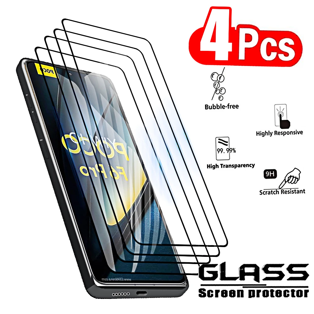 4 Uds vidrio templado para Xiaomi Poco F6 Pro F5 F4 F3 Gt protectores de pantalla vidrio Protector para Xiaomi POXO POCCO F6pro película frontal - imagen 2