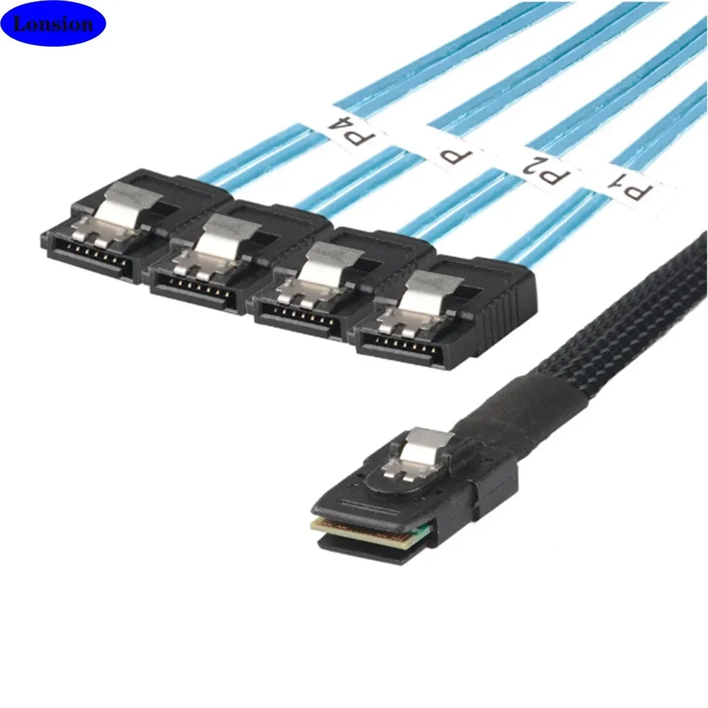 Cable de conexión de servidor SFF8087 a SATA MINI SAS SFF-8087 a Cable de conexión de servidor hembra SATA 7P de 4 puertos - imagen 5
