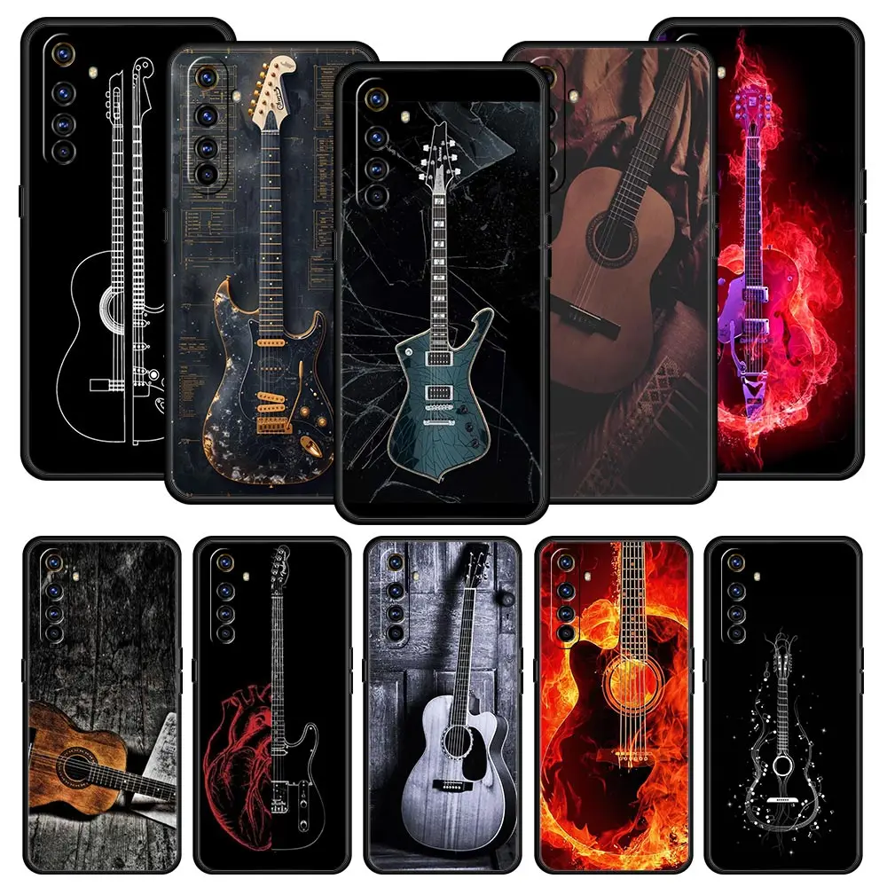 Cuerdas de guitarra música funda para Realme 12 11 10 9 8 5G 7 6 GT5 GT3 GT2 Pro C21 C25 C35 para Realme GT Neo 2 3 3T 5 cubierta