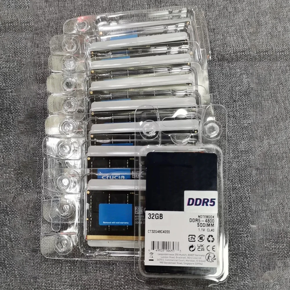 1 Uds 32GB DDR5 4800MHz SODIMM portátil RAM memoria para portátil envío rápido alta calidad CT32G48C40S5 1,1 V - imagen 2