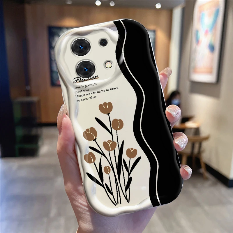 Funda de lujo con diseño artístico de letras y flores para Xiaomi Redmi Note 13, 12, 12S, 11S, 11, 10, 9, 8, 10A, 9C, 9T Pro Plus, 5G - imagen 2