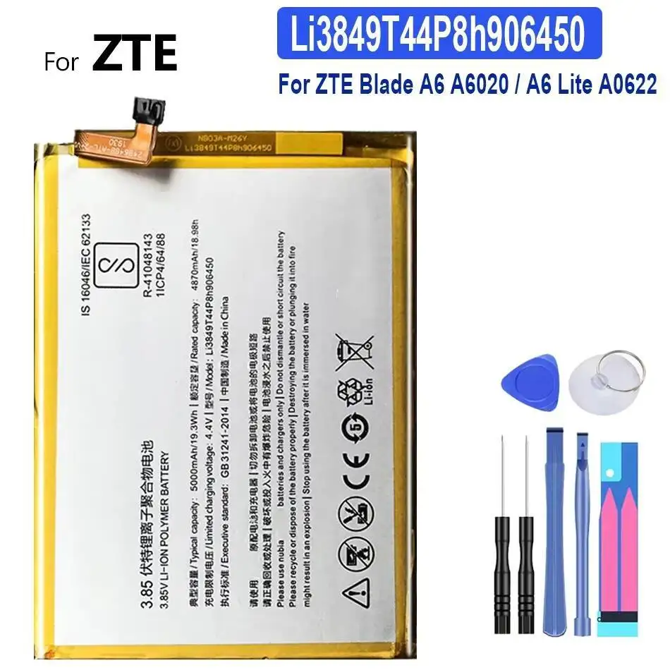 Batería 1400mAh-5000mAh para ZTE Blade A2 A610 A6 (Lite Plus) BV0730 A510 BA510 A3 T220 AF3 T221 A5 AF5 A610 A610C A610T BA610C
