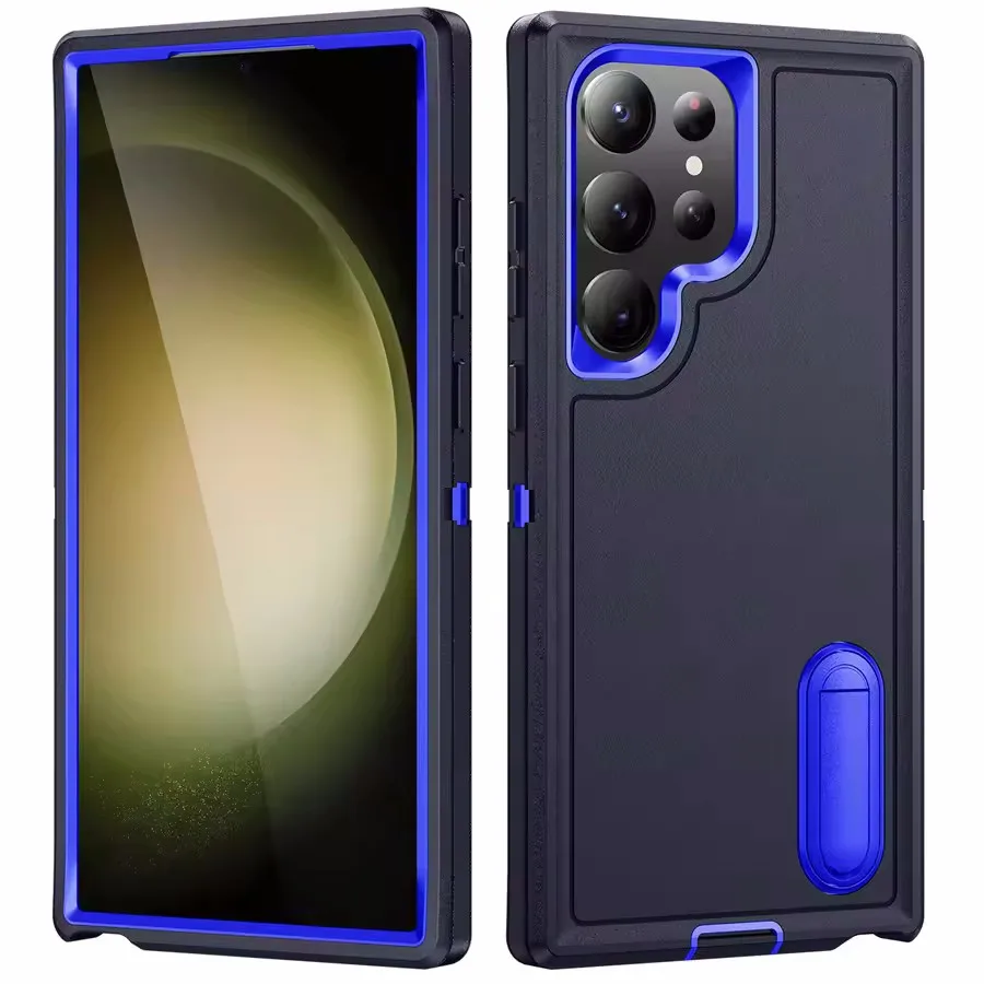 3IN1 For Samsung Galaxy S23 S22 S24 S25Ultra S23FE A15 A54 A14 A13 A53 A36 A56 A16 A06 Heavy Armor Shockproof Protection Cover