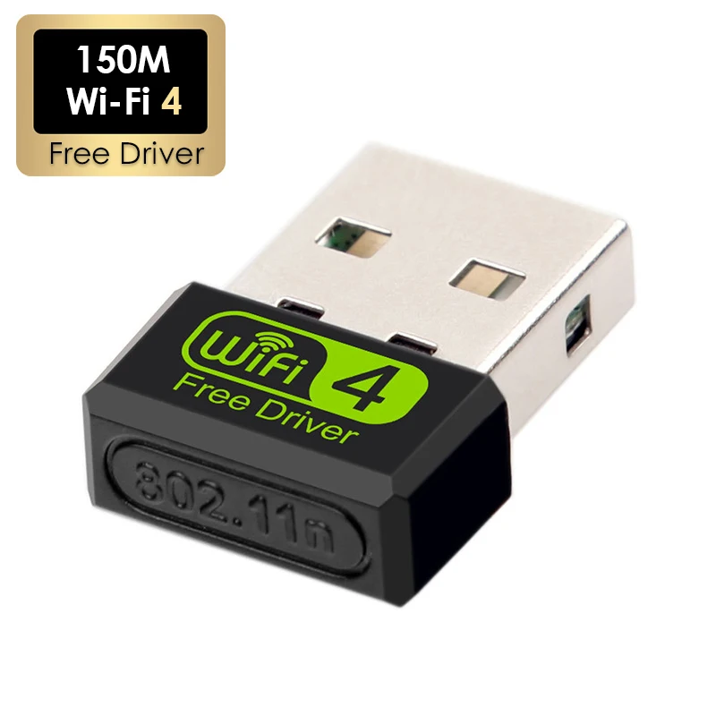 Adaptador inalámbrico USB, tarjeta de red Wi-Fi4 de 150Mbps, controlador gratuito, Dongle receptor Wifi RTL8188GU para Win7/8/10, Adaptador de escritorio para PC