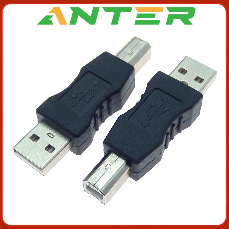 Adaptador USB 2.0 tipo A macho a B macho para impresora USB cuadrado de la junta de transferencia pública