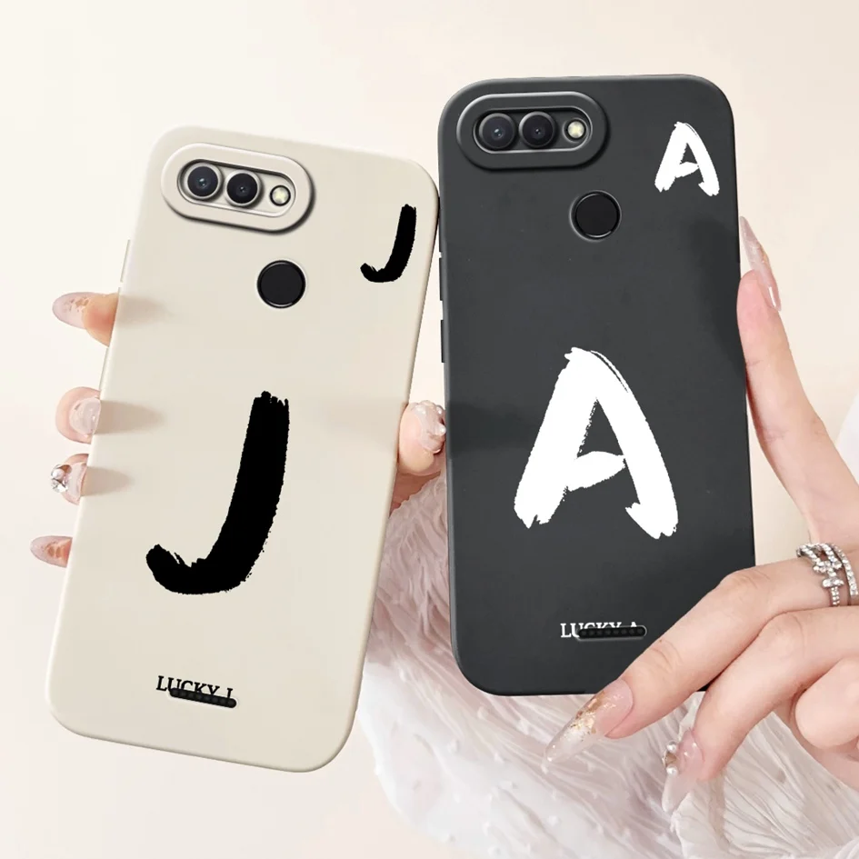 Para Xiaomi Redmi 6 6A funda bonita A Z letras en inglés protección de cámara de silicona suave TPU contraportada para Xiomi Redmi6 Redmi6A Capa