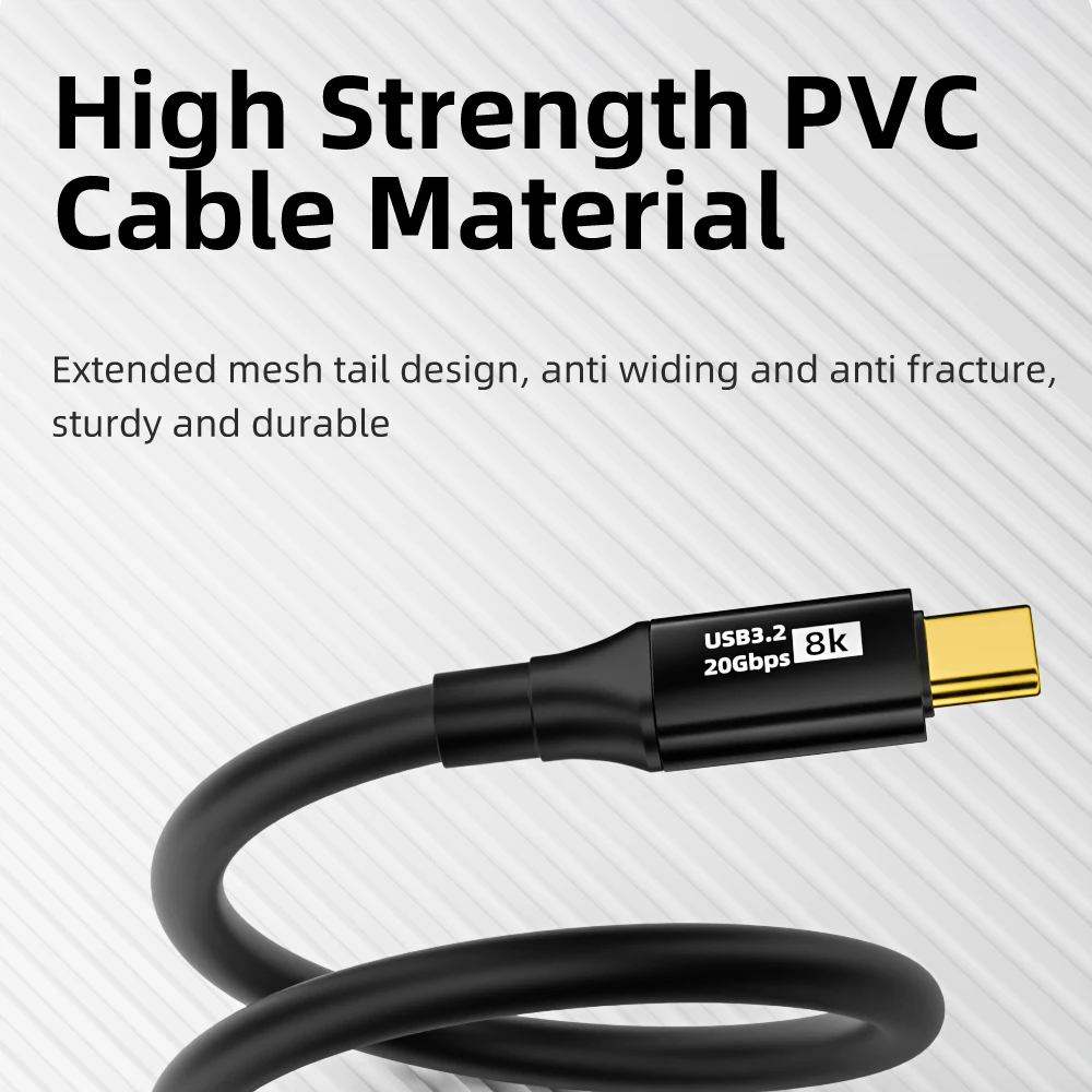 Cable de carga rápida PD100W tipo C a tipo C, 5m de largo, USB 3,2, 20Gbps, para iPhone 15 Pro Max, MacBook, Huawei, Samsung - imagen 4
