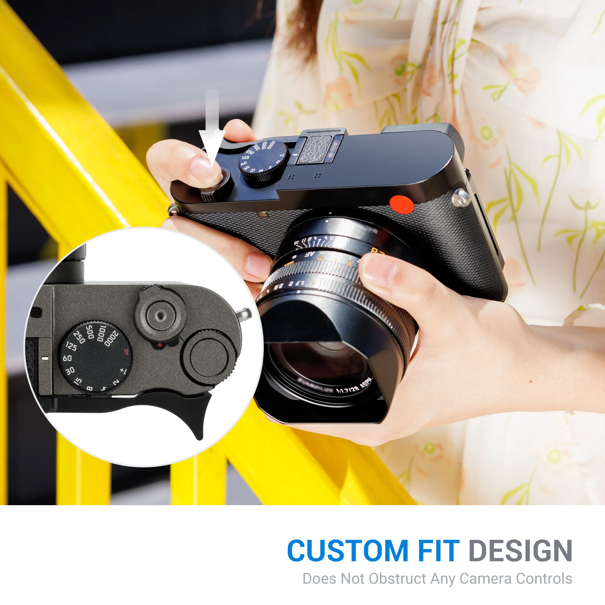 JJC Q3 pulgar hacia arriba agarre de mano soporte de agarre para Leica Q3 43 Q3 accesorios de cámara cubierta de zapata de aluminio tapa de zapata - imagen 2