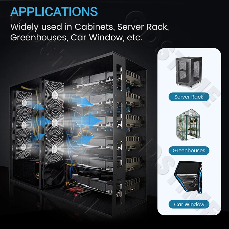 Gdstime-ventilador de 120mm, 12V, 220V, doble bola, 12025, ventilador de servidor con controlador, máquina Btc, estación de trabajo, gabinete, ventilador de radiador - imagen 4