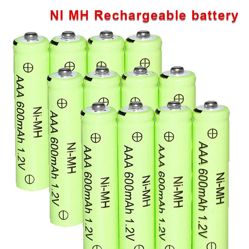 Batería AAA NIMH Ni MH 1,2 V baterías recargables 600mAh para juguetes calculadora cerradura de puerta ratón despertador teclados