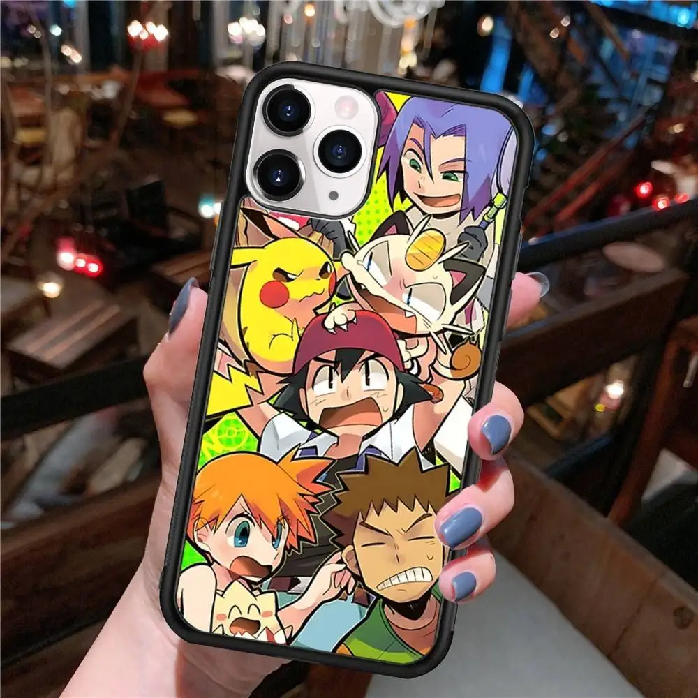 Funda de teléfono bonita con dibujos de p-pokemones, PC de silicona + TPU para IPhone 11, 12, 13, 14, 15 16 Plus Pro Max - imagen 2