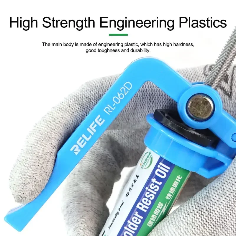 RELIFE RL-062D ahorro de trabajo 5-10CC nuevo refuerzo de pasta de soldadura máscara de soldadura UV empujador de aceite de soldadura de tinta para herramientas de reparación de placa base - imagen 5