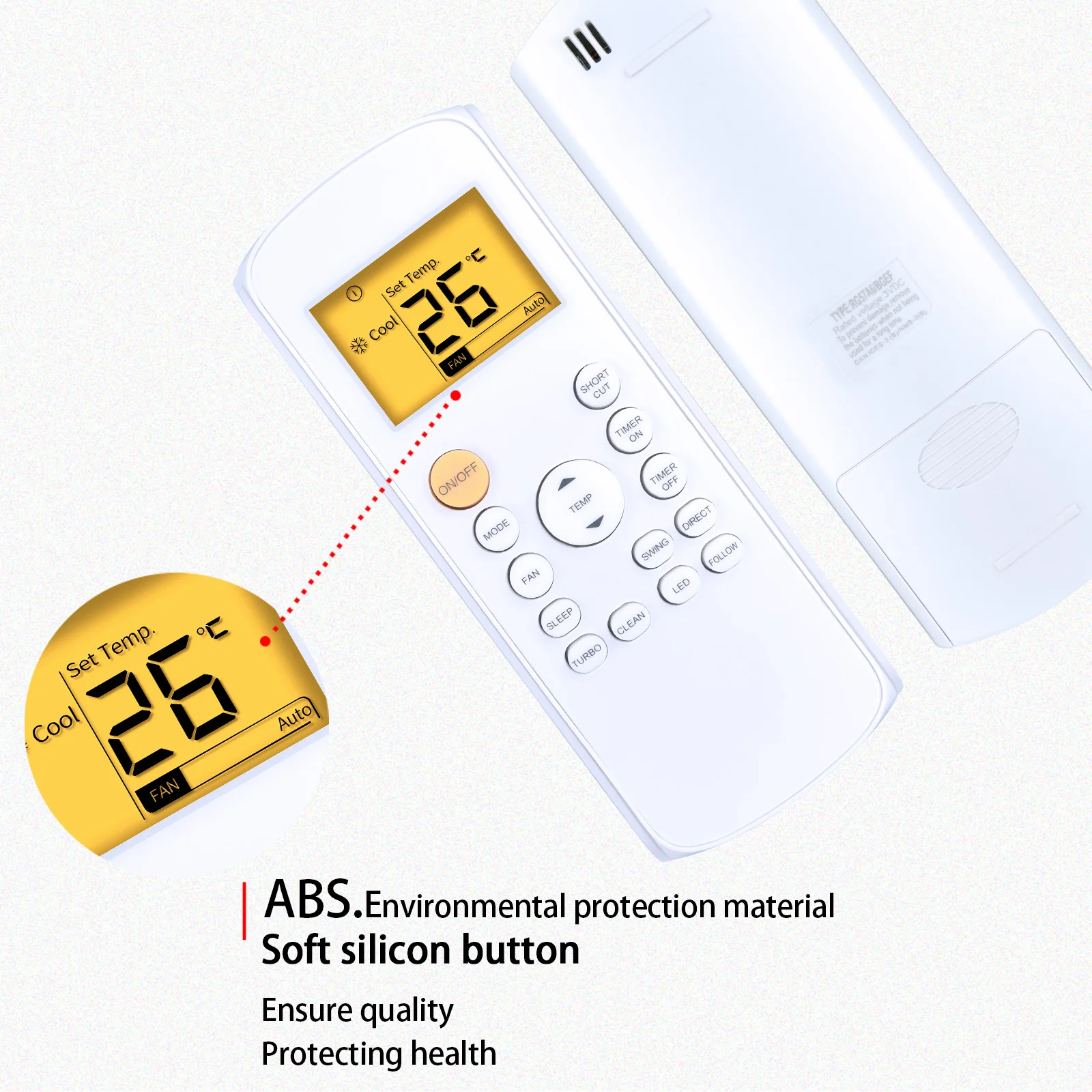 Nuevo RG57A1(B)/BGEF para Control remoto de aire acondicionado Midea con retroiluminación - imagen 4