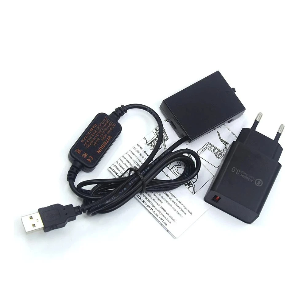 Batería ficticia de DR-E8, adaptador de Banco de energía de LP-E8, Cable USB y cargador para Canon EOS T2i, T3i, T4i, T5i, 550D, 600D, 650D, 700D, X4, X5, X6 - imagen 4