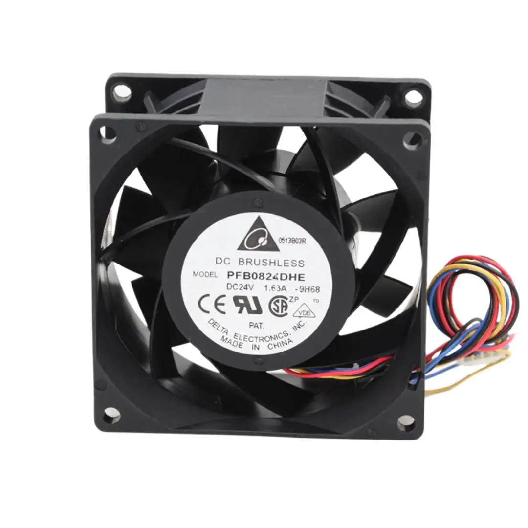 para Delta PFB0824DHE Ventilador axial PWM de alta velocidad de 80 mm y 24 V 1.63 A para servidores, aplicaciones de refrigeración del inversor