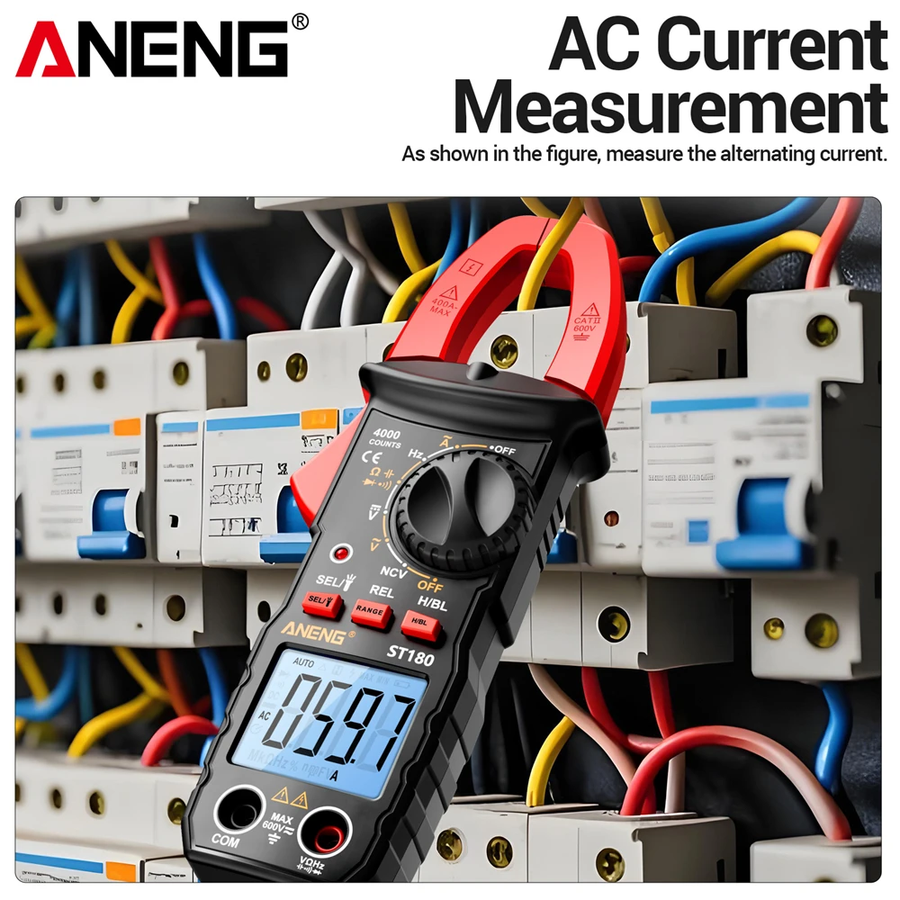 Pinza amperimétrica ANENG ST180 + B15 multímetro Digital probador pluma traje 4000 recuento 30-1000V voltaje Ohm Detector herramientas de buscador de diagnóstico - imagen 3