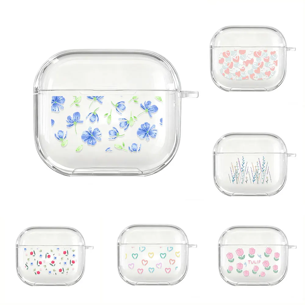 Funda de silicona para auriculares con flores para Airpods Pro 3, funda protectora inalámbrica con Bluetooth para Apple Airpods 4 2 1 Pro3 Pro2