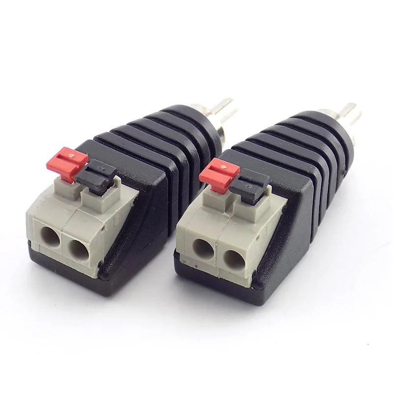 2/4/10 Uds altavoz RCA macho profesional Jack prensa enchufe conector RCA Cable adaptador para altavoz Cable CCTV Audio - imagen 5