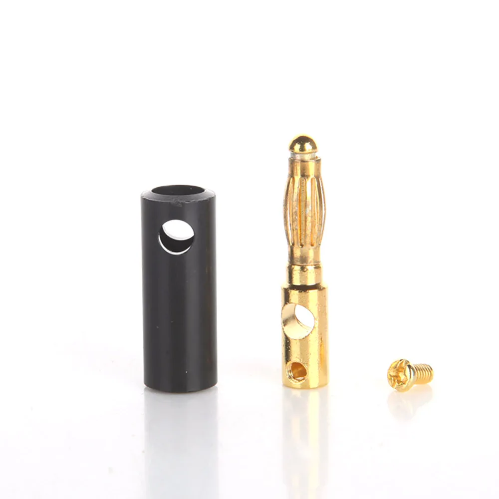 1-5 uds altavoces de Audio tornillo placa dorada conector Banana 4mm Cable amplificador de vídeo conexiones de Cable juego de adaptador de enchufe - imagen 2