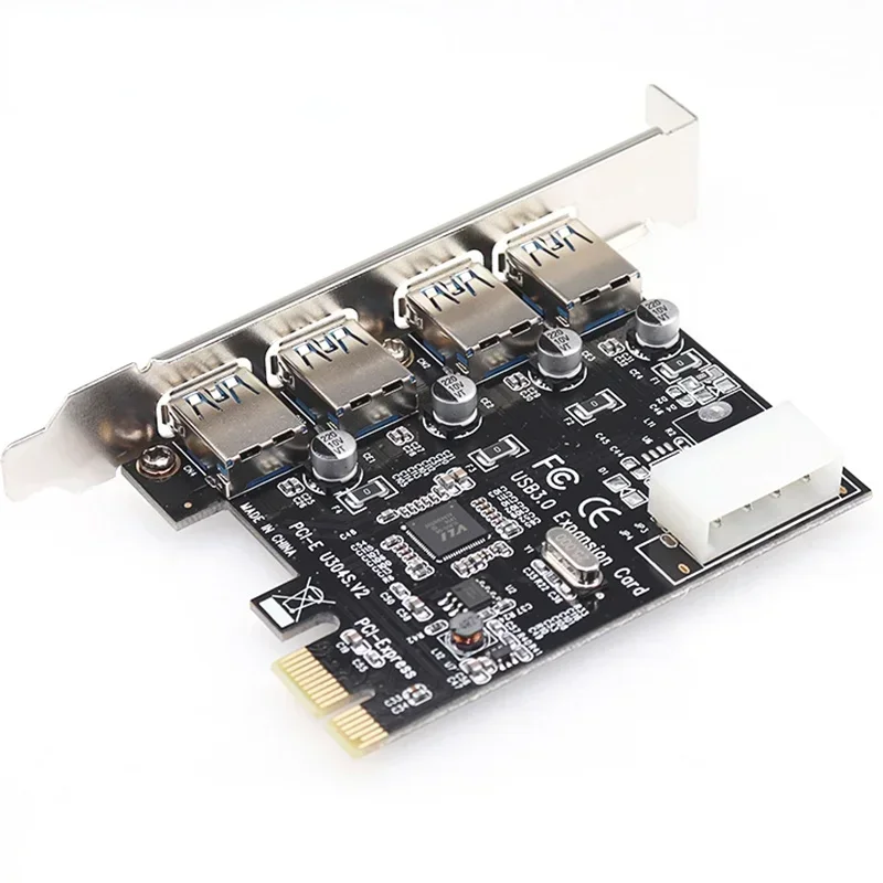 Tarjeta de expansión PCI-e USB 3.0 de 4 puertos, PCI express, adaptador de concentrador USB 3.0, controlador USB 3.0, PCIe express 1x