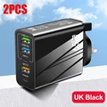 2PCS UK Plug Black
