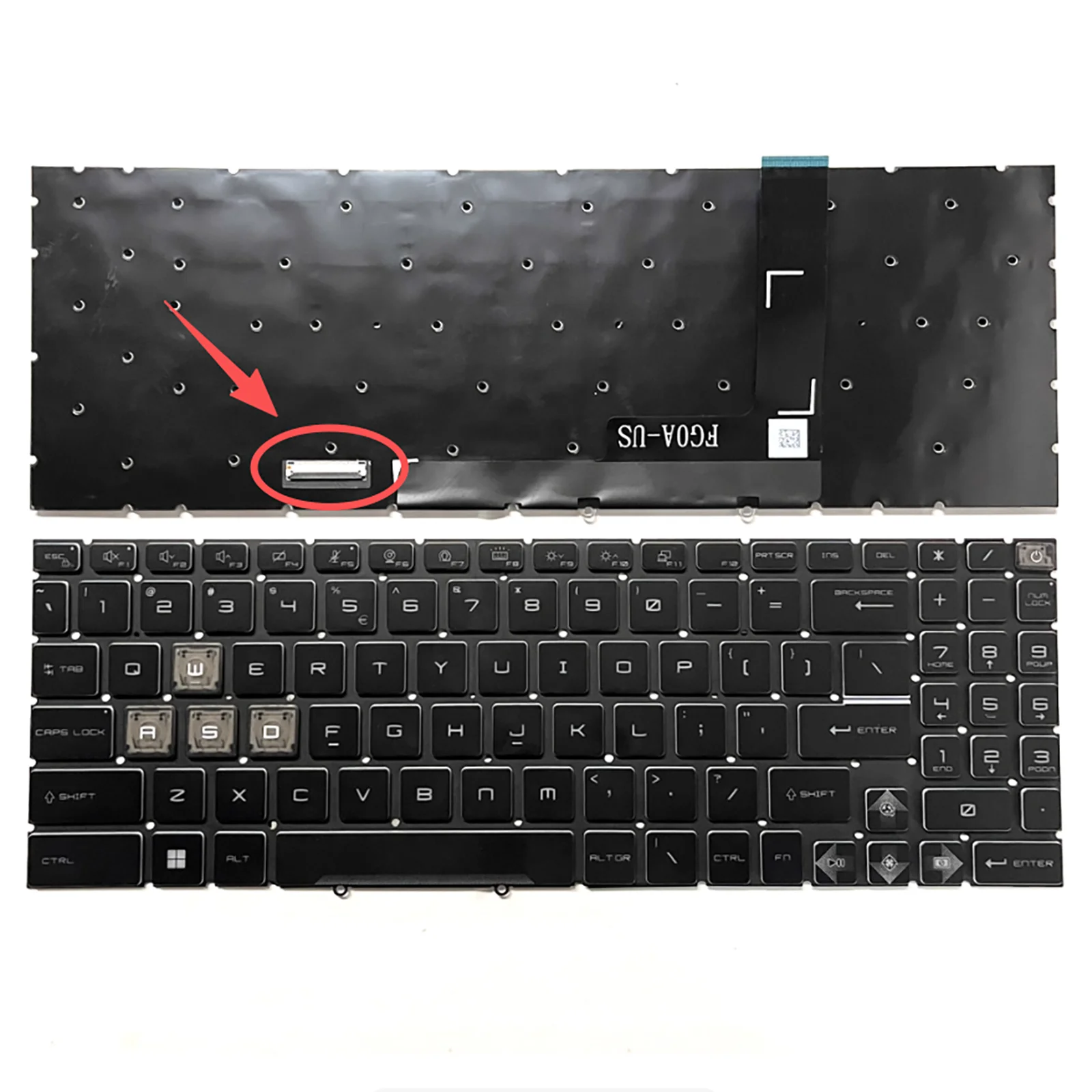 Diseño RU de EE. UU. para teclado de ordenador portátil MSI MS-15H1/15H2/15K1/15HK/17S1/1585/1583 Cyborg 15 A12V/A13V/A13U/A13VF Cyborg 15 AI A1V - imagen 5
