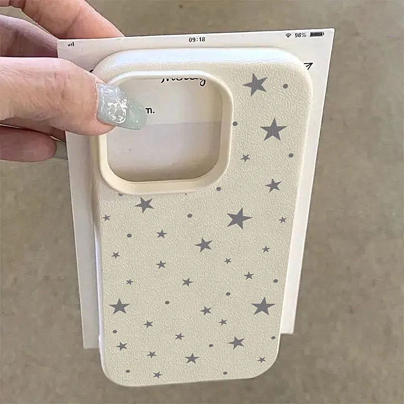 Funda de teléfono INS Grey Stars para iPhone 15 14 13 12 17 Pro Max Air XS Max XR Plus 16e, funda suave a prueba de golpes para iPhone 16 Pro Max - imagen 3