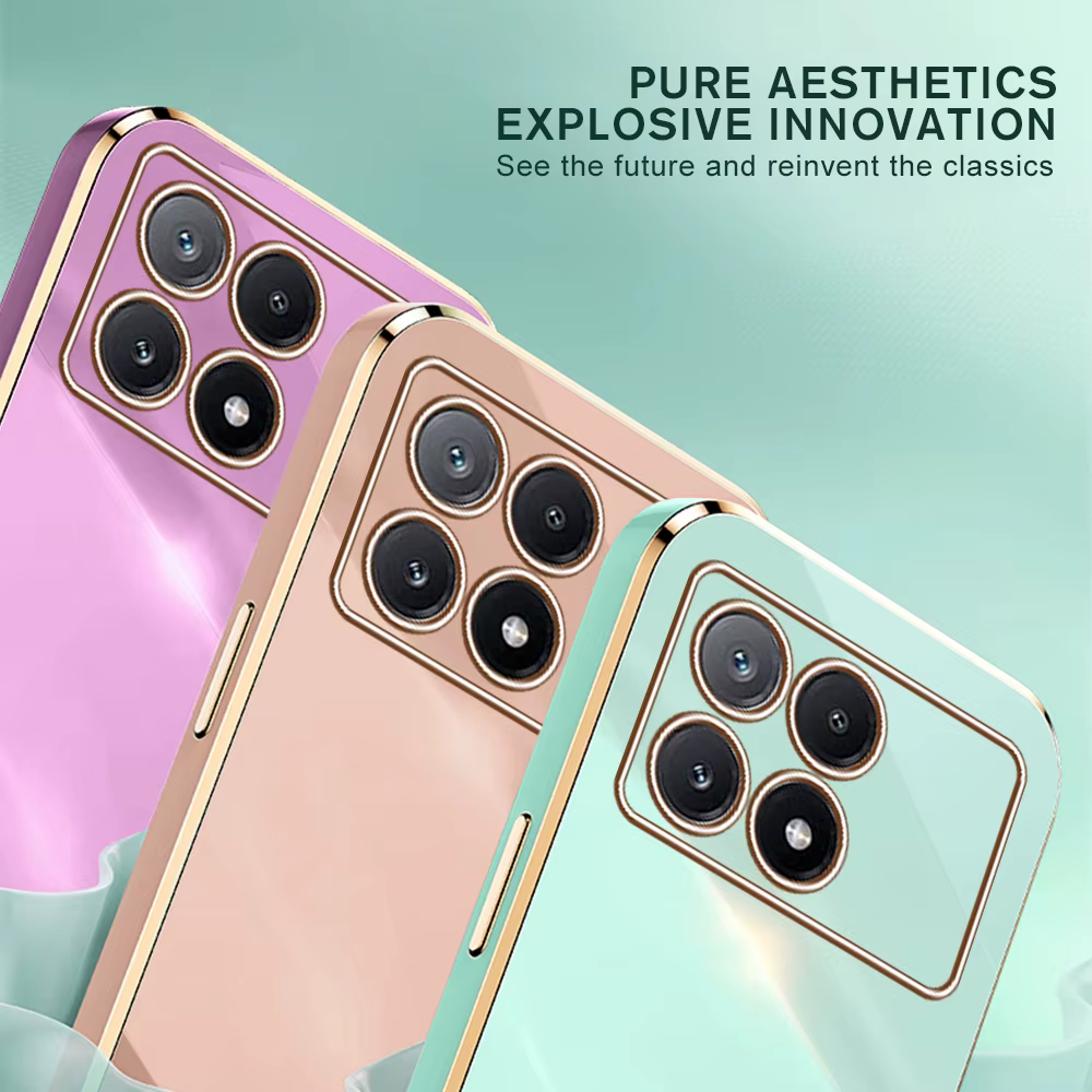 Funda galvanizada de lujo para Xiaomi Poco X6 Pro, Funda protectora de lente de silicona, Funda Coque PocoX6 PocoX6Pro Little X6Pro X 6 5G - imagen 2