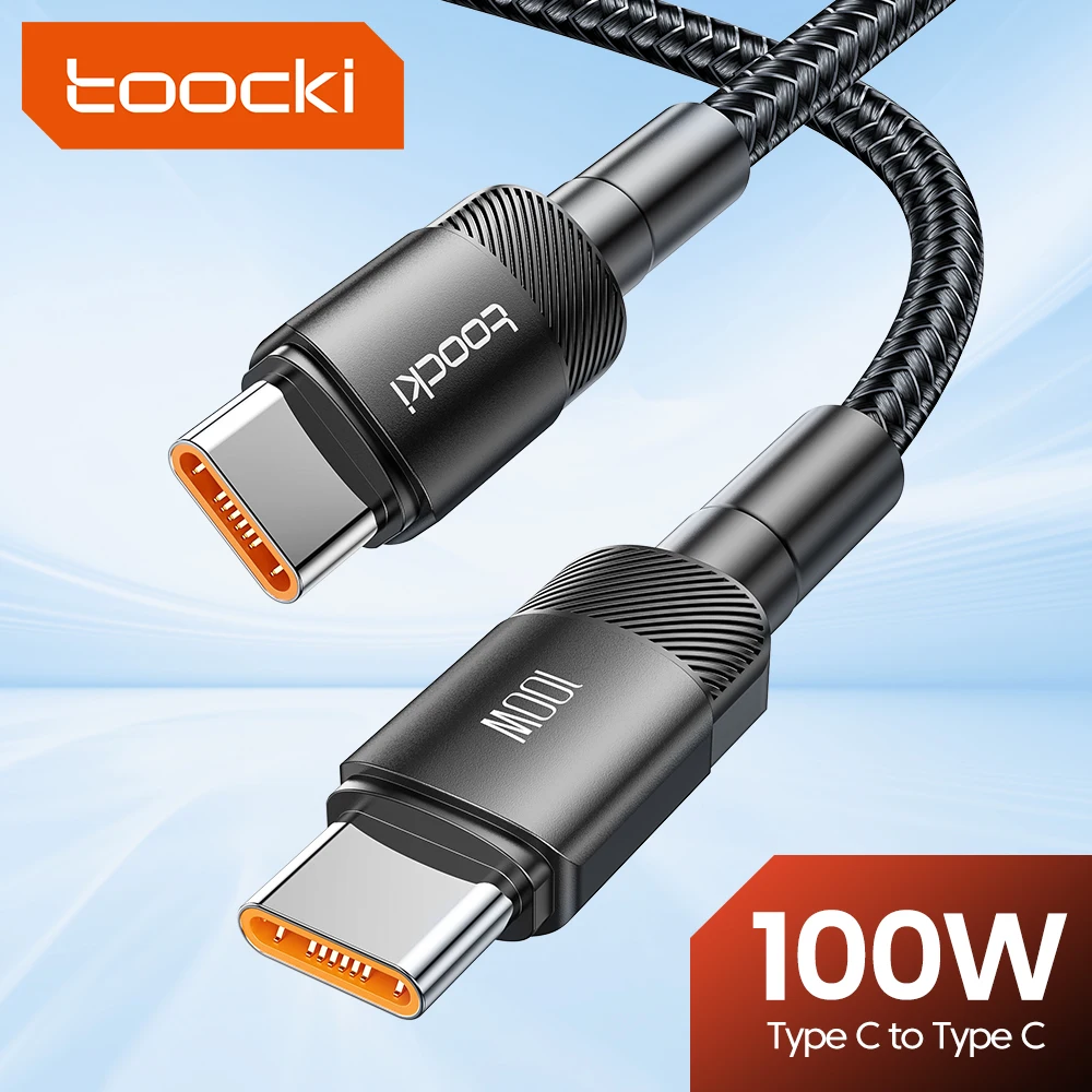 Toocki 100W tipo C a tipo C Cable USB C PD 5A Cable de carga rápida para Xiaomi POCO F4 F3 Samsung Redmi Macbook Cable de 3M