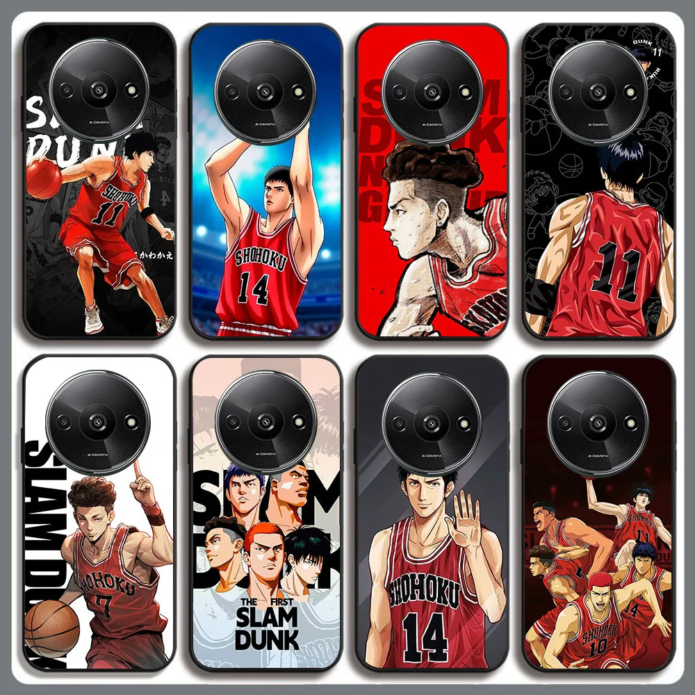 BD-53 Slams D-Dunks funda negra para Xiaomi Redmi Note 14 14C 14R A4 A3 A3X POCO F2 X3 C75 NFC Pro Plus