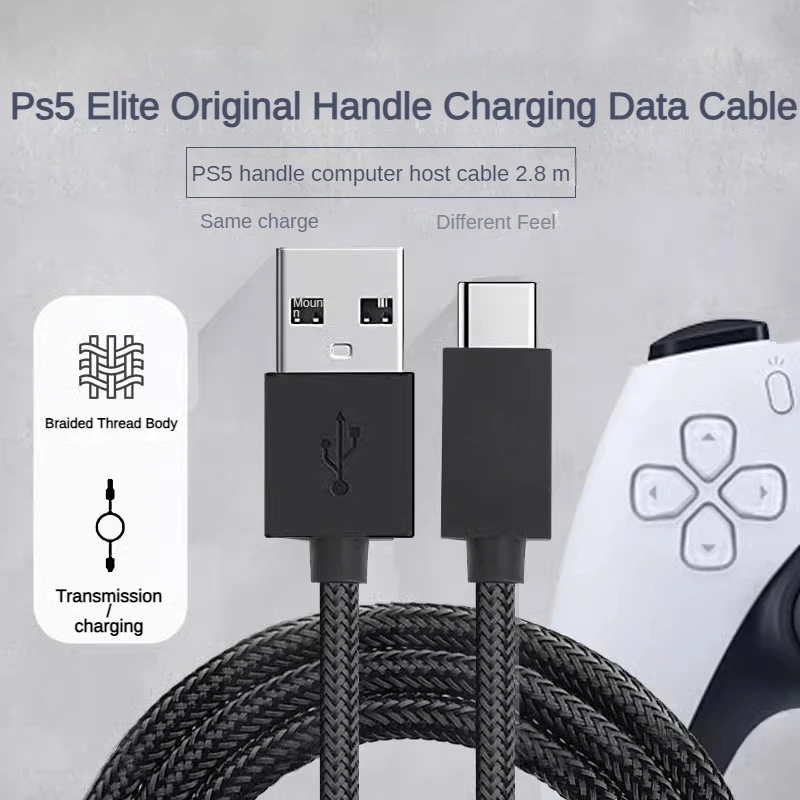 Cable de carga rápida USB tipo c extendido, adecuado para PS5, cable de mango inalámbrico original, cable de mango XSX XSS, cable de datos de computadora