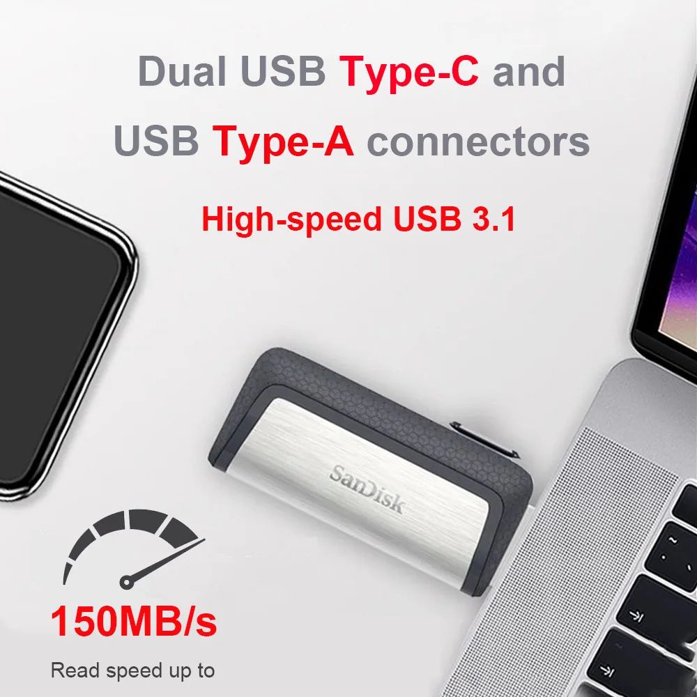 Pendrive USB Sandisk Ultra Dual OTG para Android, alta velocidad - imagen 3