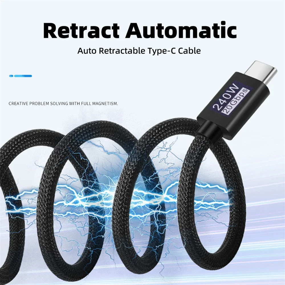 Cable magnético USB C USB4.0 tipo C 20Gbps PD3.1 240W 8K 5K 4K Cable de extensión de carga rápida de datos - imagen 5