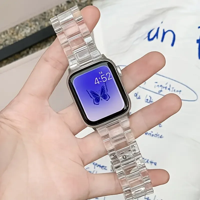 Correa transparente para apple watch band 41-45mm-42-46mm-40mm-44mm 38mm pulsera de eslabones iwatch serie 8 7 6 5 4 SE 9 10 ultra 2 49mm - imagen 2