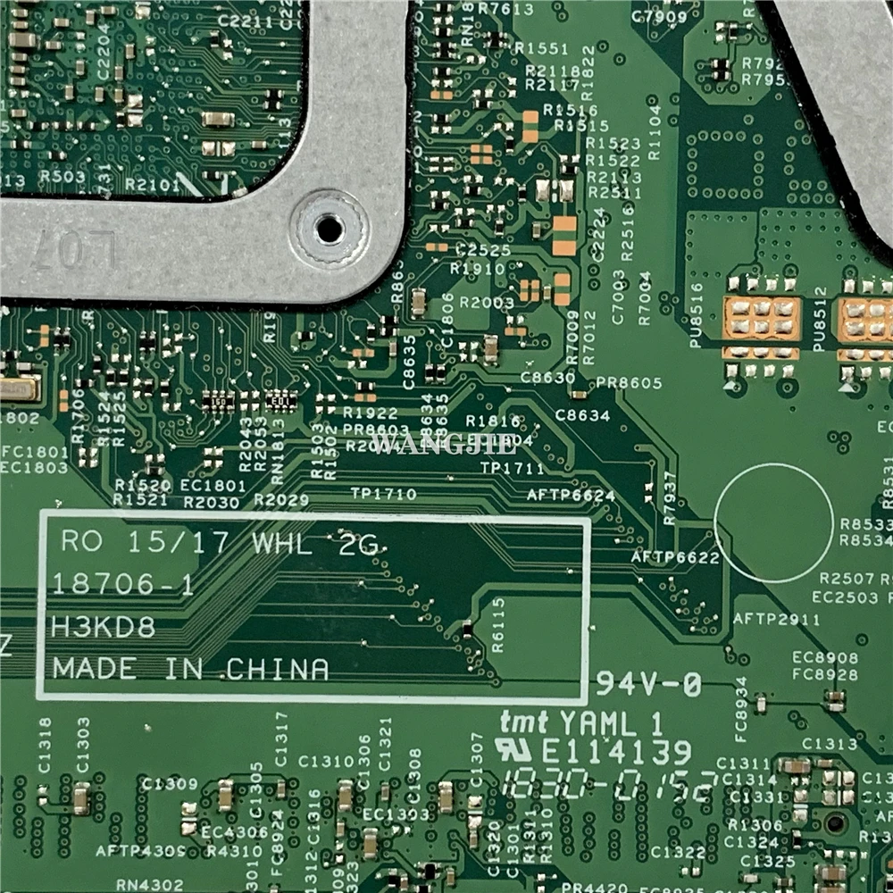 Para DELL 15 7586 17 7786 placa base de computadora portátil 18706-1 CN-0C6KN0 0C6KN0 C6KN0 con i7-8565U CPU N17S-G1-A1 GPU DDR4 probado OK - imagen 4