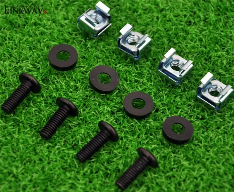 Tornillos de M6 de 17MM, tuerca de jaula de arandela para Panel Ethernet, montaje en estante de armario, tornillo de fijación de acero inoxidable pintado en Color negro - imagen 5