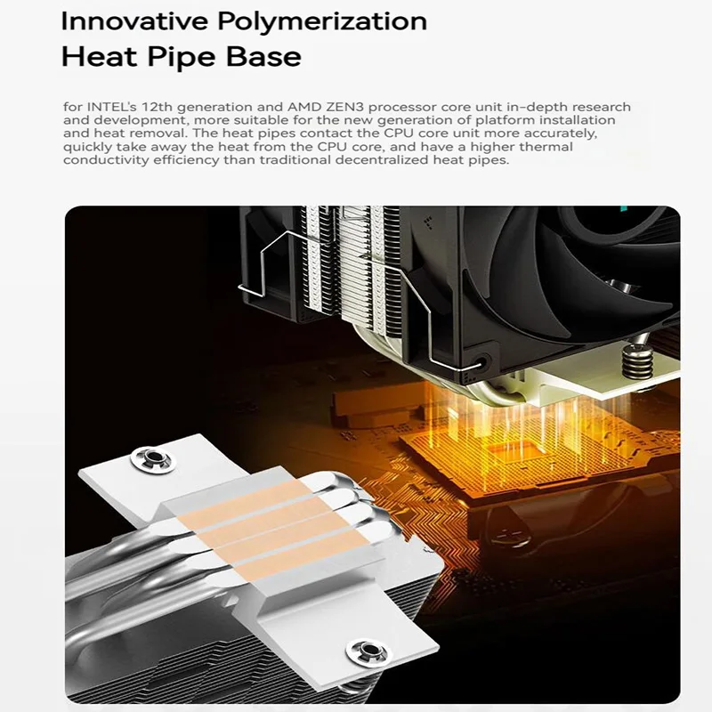 DEEPCOOL AG400 4 tubos de calor ventilador Dual CPU radiador de refrigeración de aire 2000RPM ventilador de refrigeración de escritorio para Intel LGA1700 1200 115X AMD AM4 - imagen 2