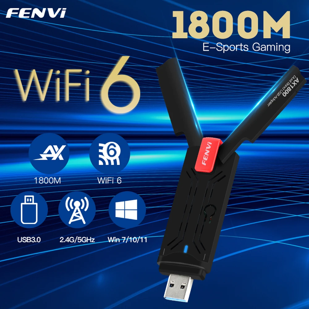 Fvi Adaptador WiFi 6 AX1800 USB 3.0 – Dongle Windows 10/11 - imagen 5