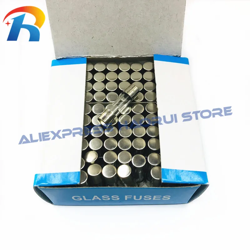 Tubo de fusible de rotura lenta, caja de vidrio, 100 piezas, 5x20mm, 250V, T0.5A, T1A, T2A, T3.15A, T4A, T5A, T6.3A, T10A, T12A, T15A, T20A - imagen 2