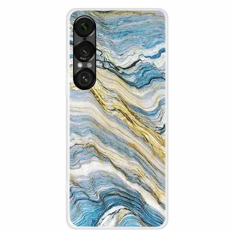Para Sony Xperia 1 VII funda de mármol TPU funda trasera de silicona suave fundas de teléfono para Sony Xperia 1VII 5G impermeable transparente Para - imagen 4