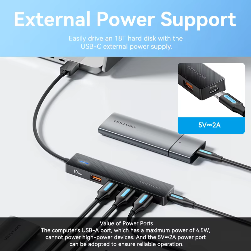 Vention Hub USB-C 3.2 Multipuerto para PC y MacBook - imagen 2
