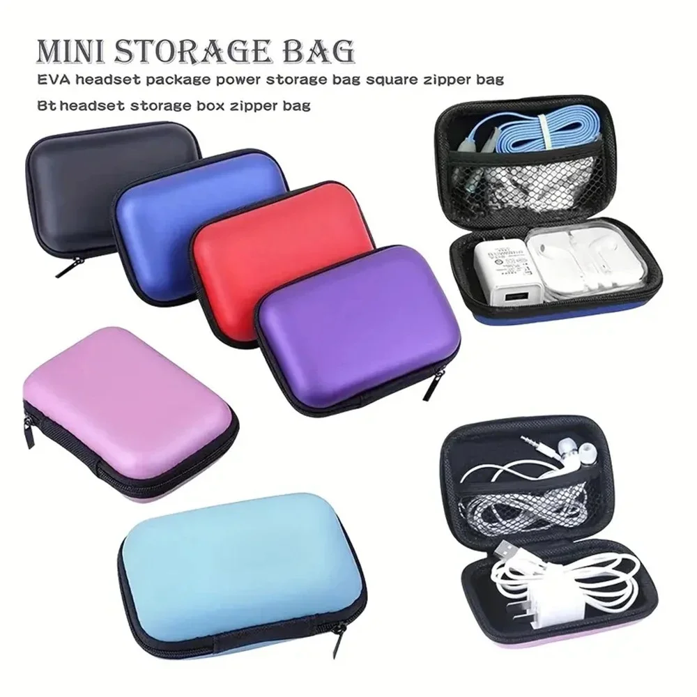 Bolsa de almacenamiento de viaje, estuche de carga para Cables de datos, paquete de auriculares, bolsa con cremallera, organizador de cables de viaje portátil, almacenamiento electrónico - imagen 2
