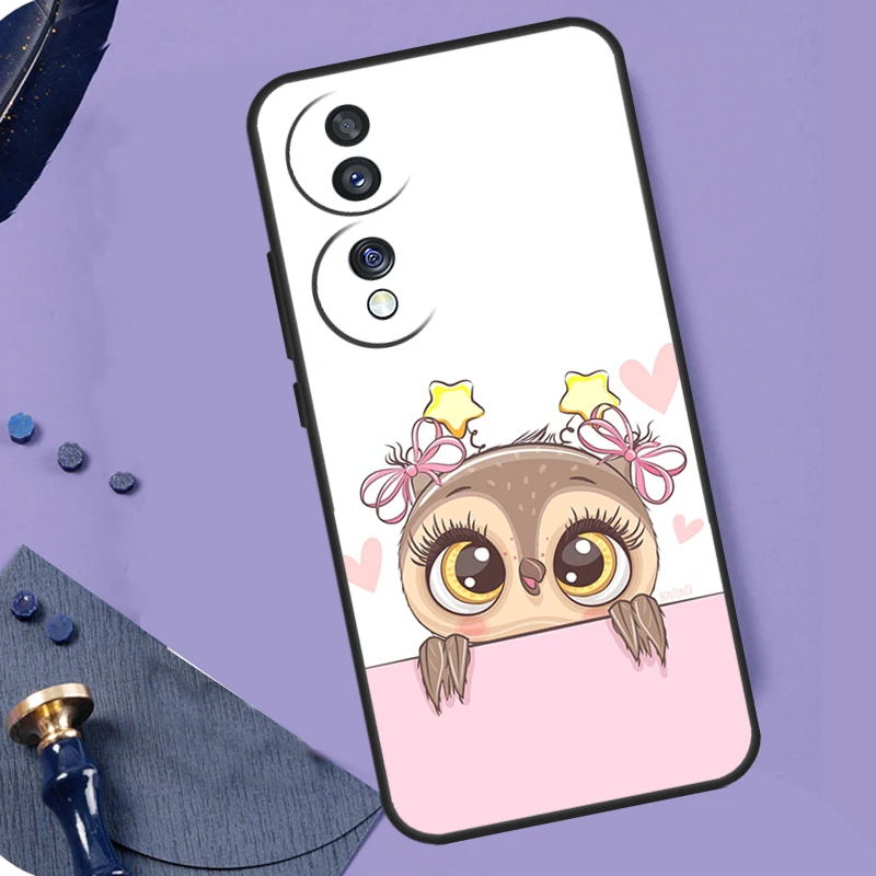 Funda de búho de dibujos animados para Honor, cubierta bonita para Honor Magic 6 5 Pro 50 70 90 Lite, X8b, X9b, X9a, X8a, X7a, X6a, X7, X8, X9 - imagen 2