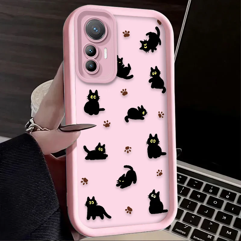 Funda blanda con diseño de gato negro para Xiaomi Poco C65 X7 X6 F6 F5 X5 X3 NFC F3 M6 Pro 4G Mi 13 12 11 Lite 5G 14 13T 12T 11T 14T Pro - imagen 4
