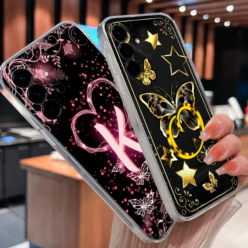 Para Samsung Galaxy A56 A36 A26 5G funda de teléfono bonitas flores letras funda blanda para Samsung A 56 GalaxyA 36 A 26 Capa transparente - imagen 2