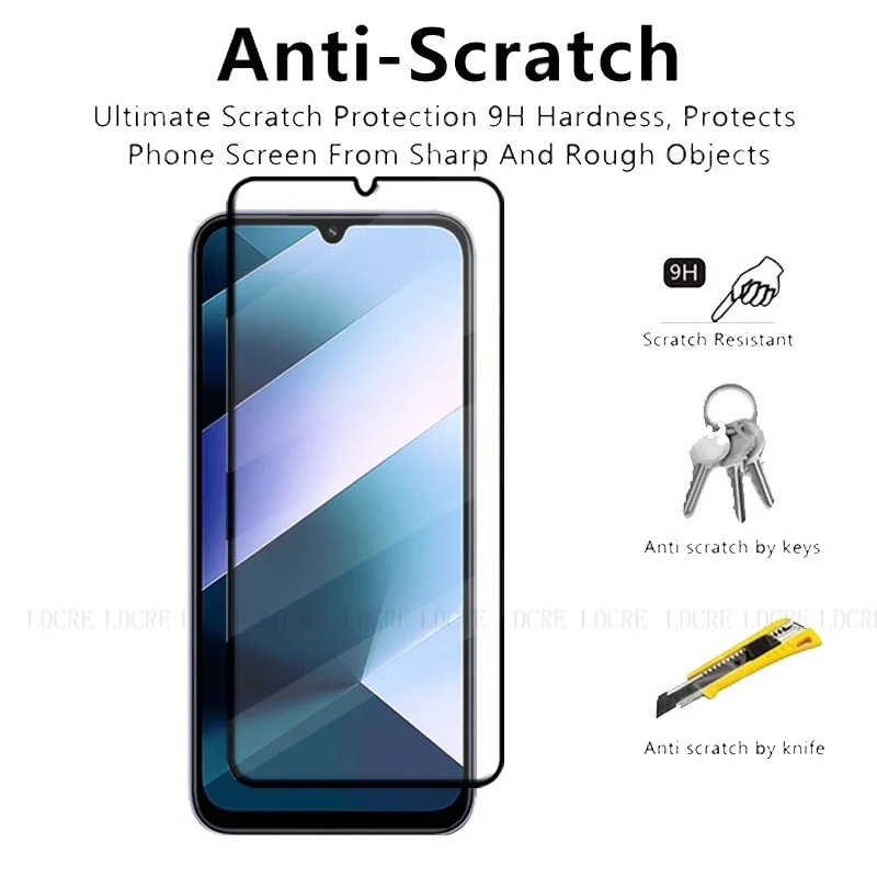 Protector de pantalla 6 en 1 para Xiaomi Poco C85 vidrio templado cubierta completa pegamento Poco C85 lente de vidrio - imagen 3