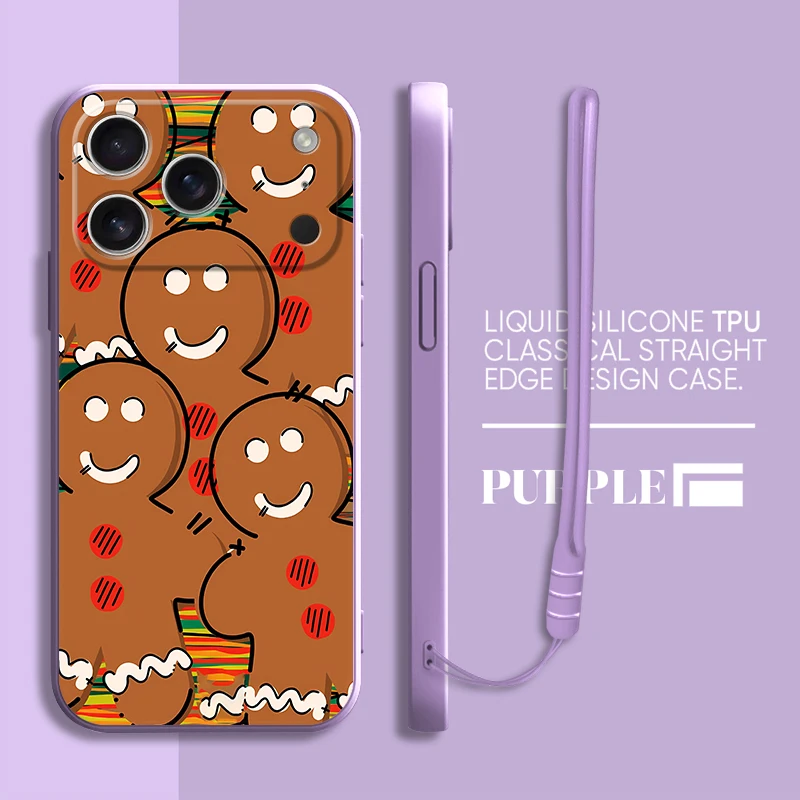 Funda suave navideña de hombre de jengibre para iPhone 11 12 13 Pro Max 7 8 16 14 15 Plus 17 Air XS XR 16e - imagen 3