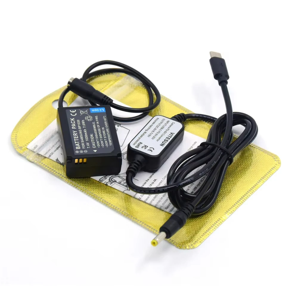 Acoplador de CC BP1130, batería simulada de BP-1030, Cable de alimentación USB tipo C para cámara Digital Samsung NX200 NX210 NX1000 NX300 NX2000 - imagen 3