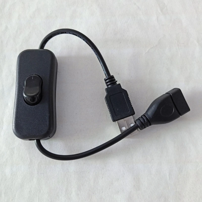 Cable USB de 30cm con interruptor, Cable de encendido/apagado, adaptador de palanca de extensión para lámpara USB, línea de alimentación de ventilador USB duradera - imagen 5